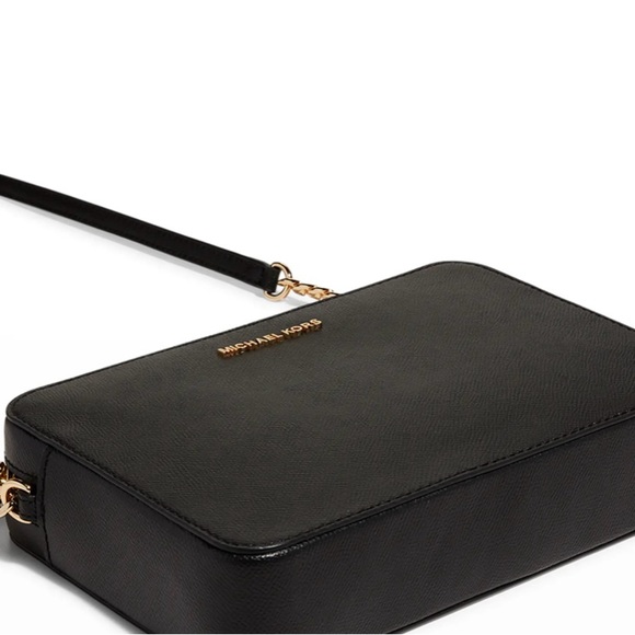 Michael Kors Large East West Black Leather Crossbody Purse NEW Jet Set C - Picture 4 of 4